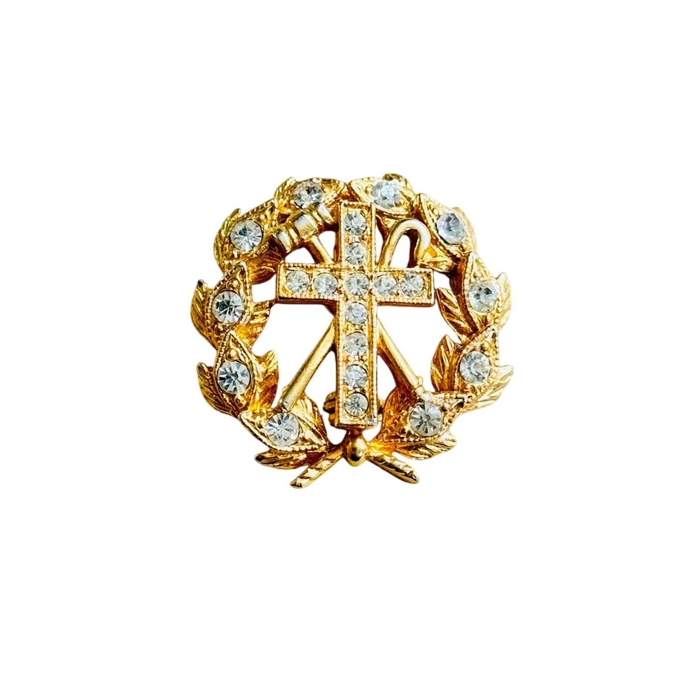 Ora Masonic White Shrine of Jerusalem High Priestess Pin Signed VTG Signed